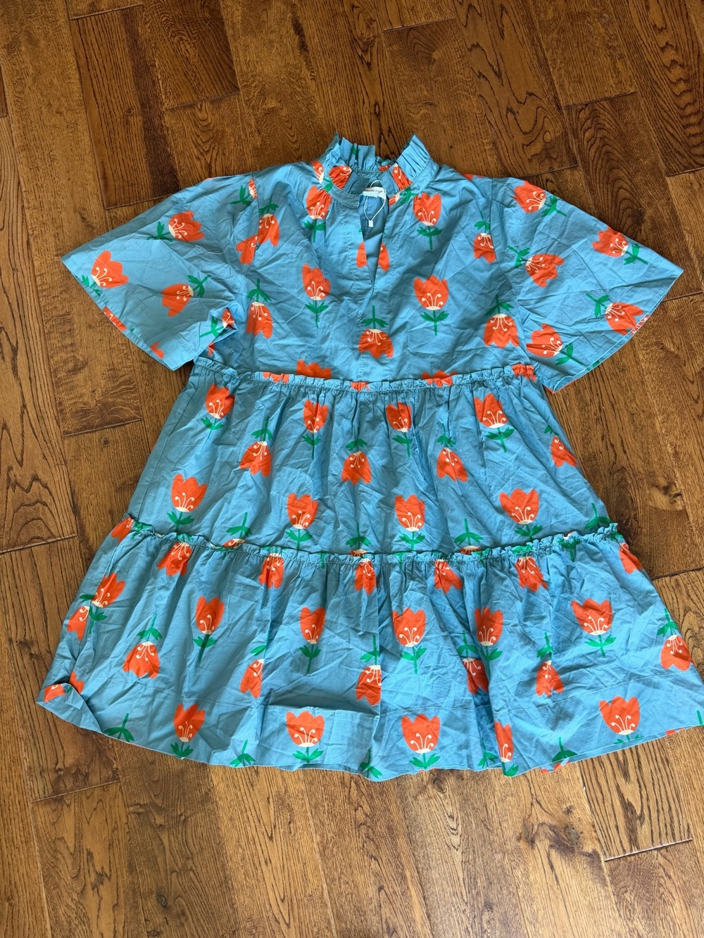 Chic Soul 1x blue orange tiered dress new without tags smoke pet free home